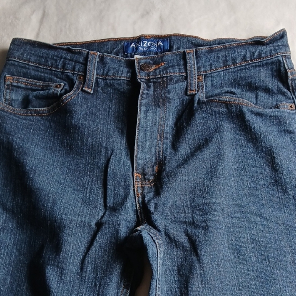Arizona Jean Company Men's Dark  Flex Blue Slim Straight Jeans